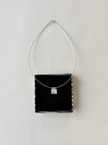 Square Pearl Pendant with Chain Sterling